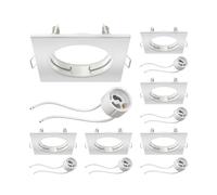 ledscom.de 6 pz. cornice da incasso a soffitto RIR cornice da incasso angolare bianco opaco (LED/alogena/GU10/MR16/PAR16/50mm) incl. presa GU10