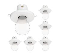 ledscom.de 6 pz. plafoniera da incasso TELA, porcellana, bianco lucido, rotonda, 99mm Ø, 1x E27 max. 60W