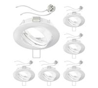 ledscom.de 6x cornice da incasso a soffitto Circ cornice da incasso in alluminio bianca orientabile (LED/alogena/MR16/50mm) incl. presa GU5.3