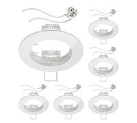 ledscom.de 6 pezzi Cornice da incasso a soffitto Circ Cornice da incasso in alluminio bianco (LED/alogeno/MR16/50mm) incl. presa GU5.3