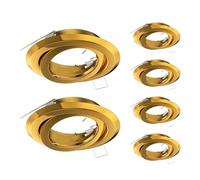 ledscom.de 6x cornice da incasso a soffitto FABI, rotonda, orientabile, oro lucido
