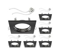 ledscom.de 6x cornice da incasso a soffitto RIR cornice da incasso nero opaco angolare (LED/Alogeni/MR16/50mm) incl. presa GU5.3