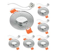 ledscom.de 6x ERID cornice da incasso a soffitto per bagno, impermeabile, bagno, IP44, rotonda, alluminio opaco, incl. presa GU5.3