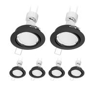 ledscom.de 6 faretti da incasso a soffitto FERE cornice da incasso nero opaco orientabile GU10 lampada LED bianca a 3 livelli di dimmerazione: max. 609lm
