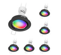 ledscom.de 6x faretto da incasso a soffitto FERE cornice da incasso nero opaco orientabile incl. lampada LED Smart Home RGBW GU10, 5,41W, 473lm