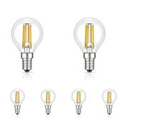 ledscom.de 6x lampadine LED E14, G45, bianco caldo (2700 K), 4,5 W, 542lm, dimmer a 3 fasi