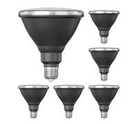 ledscom.de 6x lampadine LED E27, PAR38 collo corto, bianco caldo (2700 K), 15,9 W, 1279lm, 43°, specchio riflettore (argento)