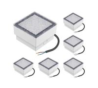 ledscom.de 6x LED pavimentazione pietra terra luce da incasso CUS per esterni, IP67, angolare, 10 x 10cm, bianco caldo