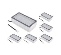 ledscom.de 6x LED per pavimentazione in pietra da incasso a terra CUS per esterni, IP67, angolare, 20 x 10 cm, 2,9 W, 228lm, bianco freddo