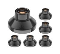 ledscom.de 6x plafoniere/portalampada ELEKTRA, porcellana, nero lucido, 1x E27 max. 300 W