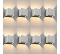 ledscom.de 8 applique CUBEL per esterni, IP65, illuminazione verso l'alto/verso il basso, bianco opaco, quadrate, 1x G9 max. 10 W