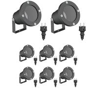 ledscom.de 8 faretti da giardino DUK per esterni, IP65, con spina, antracite, 1x GU10 max. 15 W