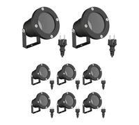 ledscom.de 8 faretti da giardino DUK per esterni, IP65, con spina, neri, 1x GU10 max. 15 W