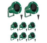 ledscom.de 8 faretti da giardino DUK per esterni, IP65, con spina, verdi, 1x GU10 max. 15 W