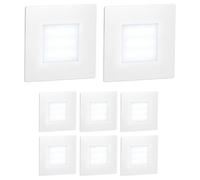 ledscom.de 8 LED luce per scale/apparecchio da incasso FEX per interni ed esterni, angolare, 85 x 85 mm, bianco freddo