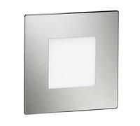 ledscom.de 8 LED luce per scale/apparecchio da incasso FEX per interni ed esterni, angolare, acciaio inox, 85 x 85 mm, blu