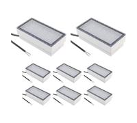 ledscom.de 8 LED per pavimentazione in pietra da incasso a terra CUS per esterni, IP67, angolare, 20 x 10 cm, 2,8 W, 251lm, bianco caldo