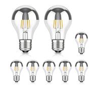 ledscom.de 8 pezzi LED E27 testa lampada a specchio A60 2700K bianco caldo 461lm 4,1W 230V - argento testa lampadina - non dimmerabile