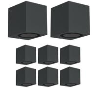 ledscom.de 8 pz. applique ALSE per esterni, IP54, downlight, antracite opaco, angolare, 1x GU10 max. 35W