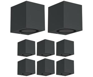 ledscom.de 8 pz. applique ALSE per esterni, IP54, downlight, antracite opaco, angolare, 1x GU10 max. 35W
