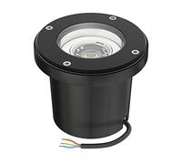 ledscom.de Apparecchio da incasso a terra BOFU per esterni, IP67, girevole, nero, rotondo, Ø 150mm, in U10 LED 468lm bianco caldo