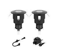 ledscom.de Apparecchio LED da incasso ATRIA per esterni, IP65, nero, rotondo, Ø 40mm, bianco freddo Set di 2