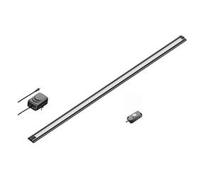 ledscom.de Apparecchio sottopensile a LED SIRIS nero opaco con alimentatore e rilevatore di movimento, piatto, 90cm, 1044lm, bianco