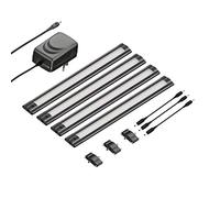 ledscom.de Apparecchio sottopensile a LED SIRIS nero opaco, piatto, 30cm, 370lm ciascuno, bianco, set di 4
