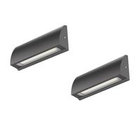 ledscom.de Applique a 2 LED/luce per scale SEGIN per esterni, IP54, a profilo piatto, downlight, antracite opaco, squadrata, 6,2 W, 566 lm, bianco caldo