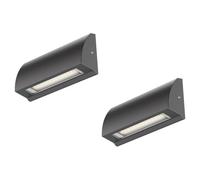ledscom.de Applique a 2 LED/luce per scale SEGIN per esterni, IP54, a profilo piatto, downlight, antracite opaco, squadrata, 3,8 W, 265 lm, bianco caldo