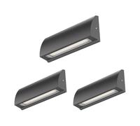 ledscom.de Applique a 3 LED/luce per scale SEGIN per esterni, IP54, a profilo ribassato, downlight, antracite opaco, squadrata, 6,2 W, 566 lm, bianco caldo