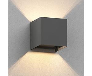 ledscom.de Applique CUBEL per esterni, IP65, up/downlight, antracite opaco, quadrato, 1x G9 max. 10W