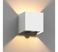 ledscom.de Applique CUBEL per esterni, IP65, up/downlight, rilevatore di movimento, bianco opaco, quadrato, 1x G9 max. 10W