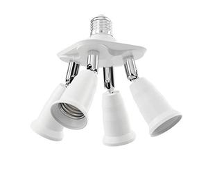 ledscom.de Base E27, adattatore splitter a 4 vie, bianco