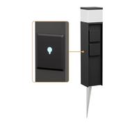 ledscom.de Bollard light PODEL con picchetto a terra per esterni, Smart Home, 39cm, nero, presa G9, 2 prese