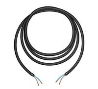 ledscom.de Cavo tessile, 3 m, nero, 2 x 0,75 mm², guaina tessile H03VV-F
