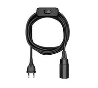 ledscom.de Cavo tessile LEHA, spina, interruttore, nero lucido, 3 m, portalampada, 1x E14 max. 60 W