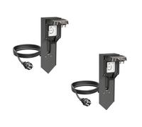ledscom.de Colonna a 2 prese POXO con picchetto a terra e cavo da 2 m per esterni, IP65, singola, antracite/nero, angolare, 40 cm