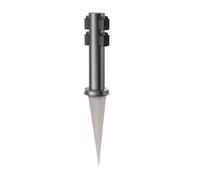 ledscom.de Colonna con prese da giardino PORU con picchetto da terra per esterni, a 4 prese, acciaio inossidabile, antracite, rotonda, 38 cm