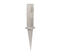 ledscom.de Colonna da giardino Polly con picchetto a terra per esterni, IP44, 3 vie, Smart Home, acciaio inox, quadrata, 38cm