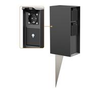 ledscom.de Colonna di presa da giardino POMI con picchetto di terra per esterno, IP44, Smart Home, WLAN, Alexa, 3 volte, antracite, angolare, 23cm