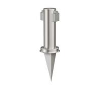 ledscom.de Colonna di presa da giardino PORU con picchetto di terra per esterno, 2 volte, acciaio inossidabile, rotonda, 27cm