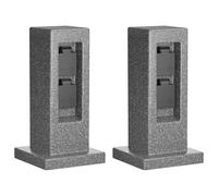 ledscom.de Colonnina con 2 prese da giardino POCK per esterni, IP44, a 2 prese, antracite (effetto pietra), squadrata, 30 cm