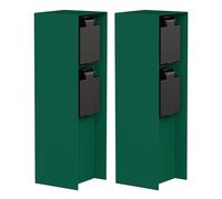 ledscom.de Colonnina con 2 prese da giardino POMI per esterni, IP44, doppia, acciaio inossidabile, verde, squadrata, 23 cm