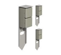 ledscom.de Colonnina con 3 prese da giardino PIWI con picchetto da terra per esterni, IP44, a 2 prese, acciaio inossidabile, forma squadrata, 30 cm