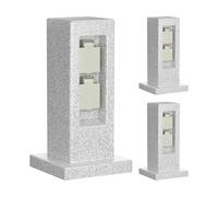 ledscom.de Colonnina con 3 prese da giardino POCK per esterni, IP44, a 2 prese, grigia (effetto pietra), squadrata, 30 cm
