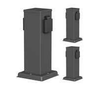 3x POLLY colonnina da giardino per uso esterno IP44 2-gang in acciaio inox