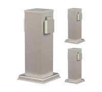 ledscom.de Colonnina con 3 prese da giardino POLLY per esterni, IP44, a 2 prese, acciaio inossidabile, forma squadrata, 27 cm