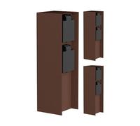 ledscom.de Colonnina con 3 prese da giardino POMI per esterni, IP44, a 2 prese, acciaio inossidabile, marrone, squadrata, 23 cm