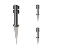 ledscom.de Colonnina con 3 prese da giardino PORU con picchetto da terra per esterni, 4 prese, acciaio inossidabile, antracite, rotonda, 38 cm